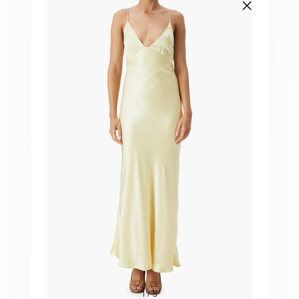 Bardot Capri Diamanté Strap Satin Slip Dress